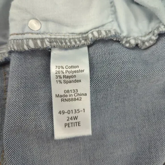 EUC Woman Within Blue Cotton Jeans Womens 24WP Petite Pockets - Picture 8 of 8